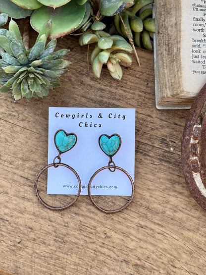 Heart Hoop Earrings - Cowgirls & City Chics