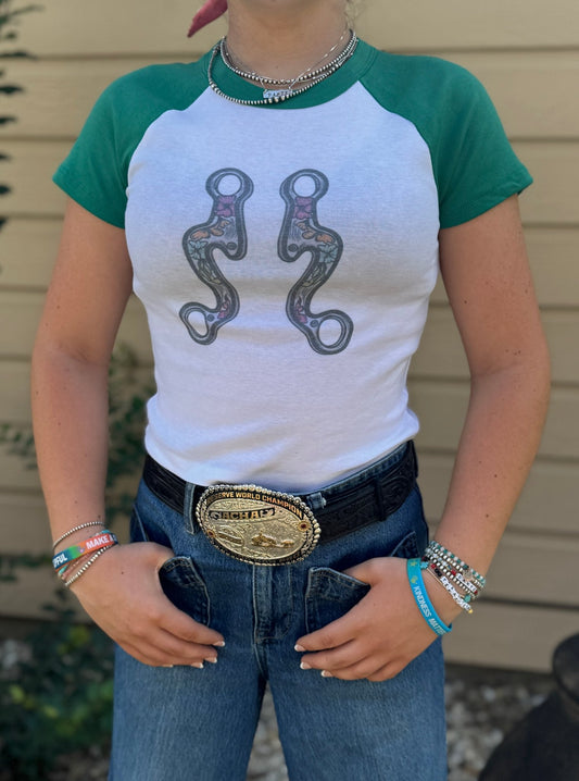 Horse Bit Baby Doll Tee - Cowgirls & City Chics
