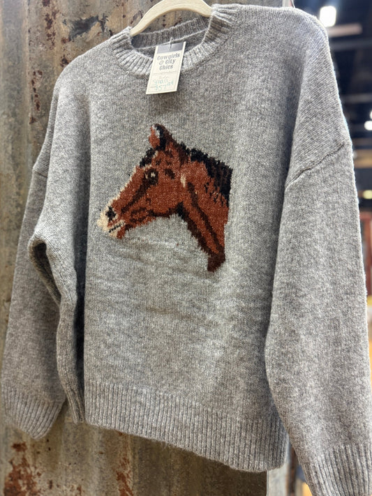 Horse Head Sweater - Cowgirls & City Chics