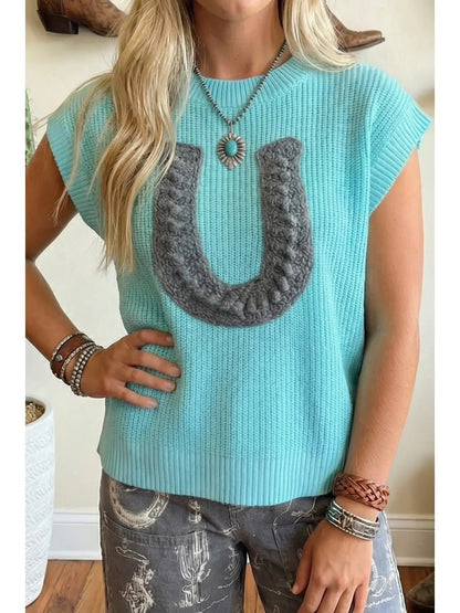 Horseshoe Knit Sweater Tank - Cowgirls & City Chics