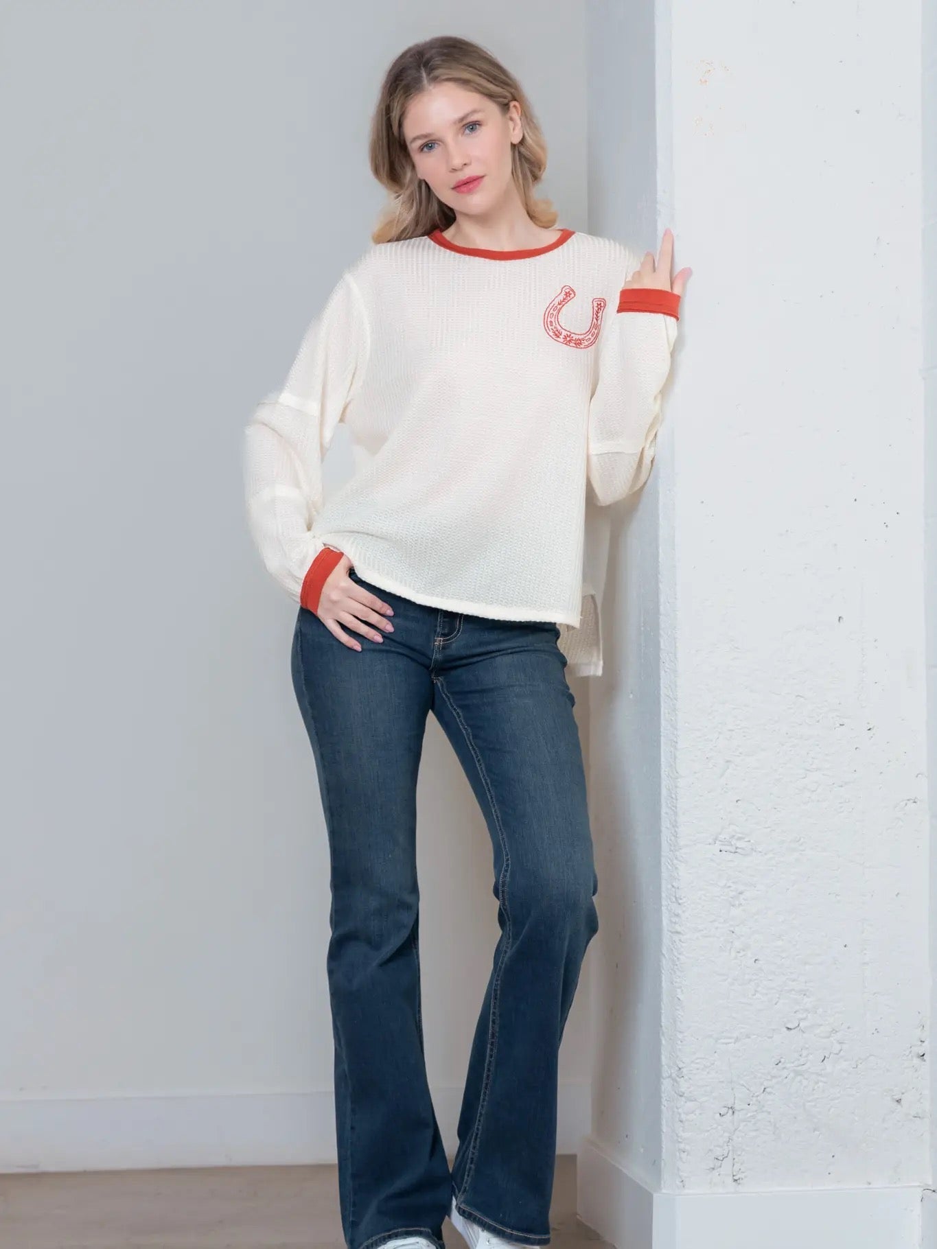 Horseshoe Thermal Long Sleeve - Cowgirls & City Chics