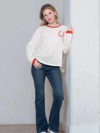 Horseshoe Thermal Long Sleeve - Cowgirls & City Chics