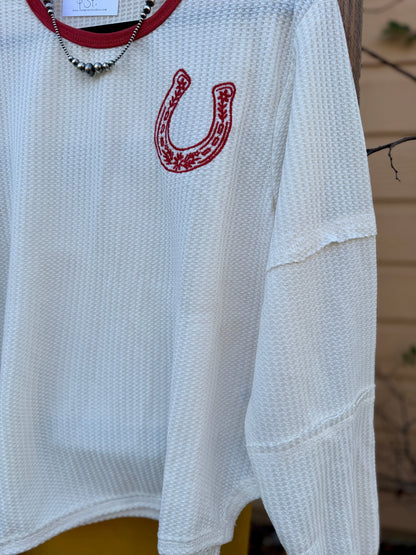 Horseshoe Thermal Long Sleeve - Cowgirls & City Chics