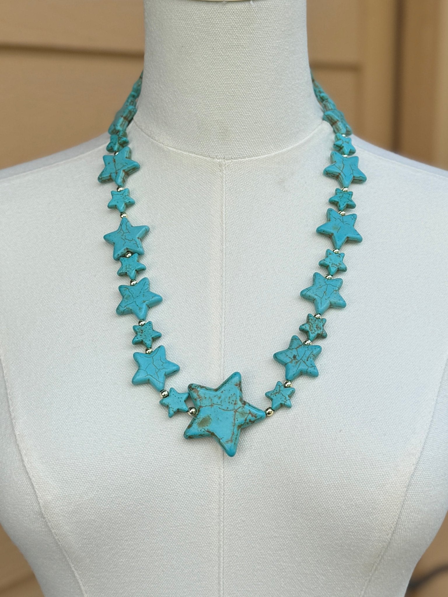 {Houston} Turquoise & Gold Star Necklace - Cowgirls & City Chics