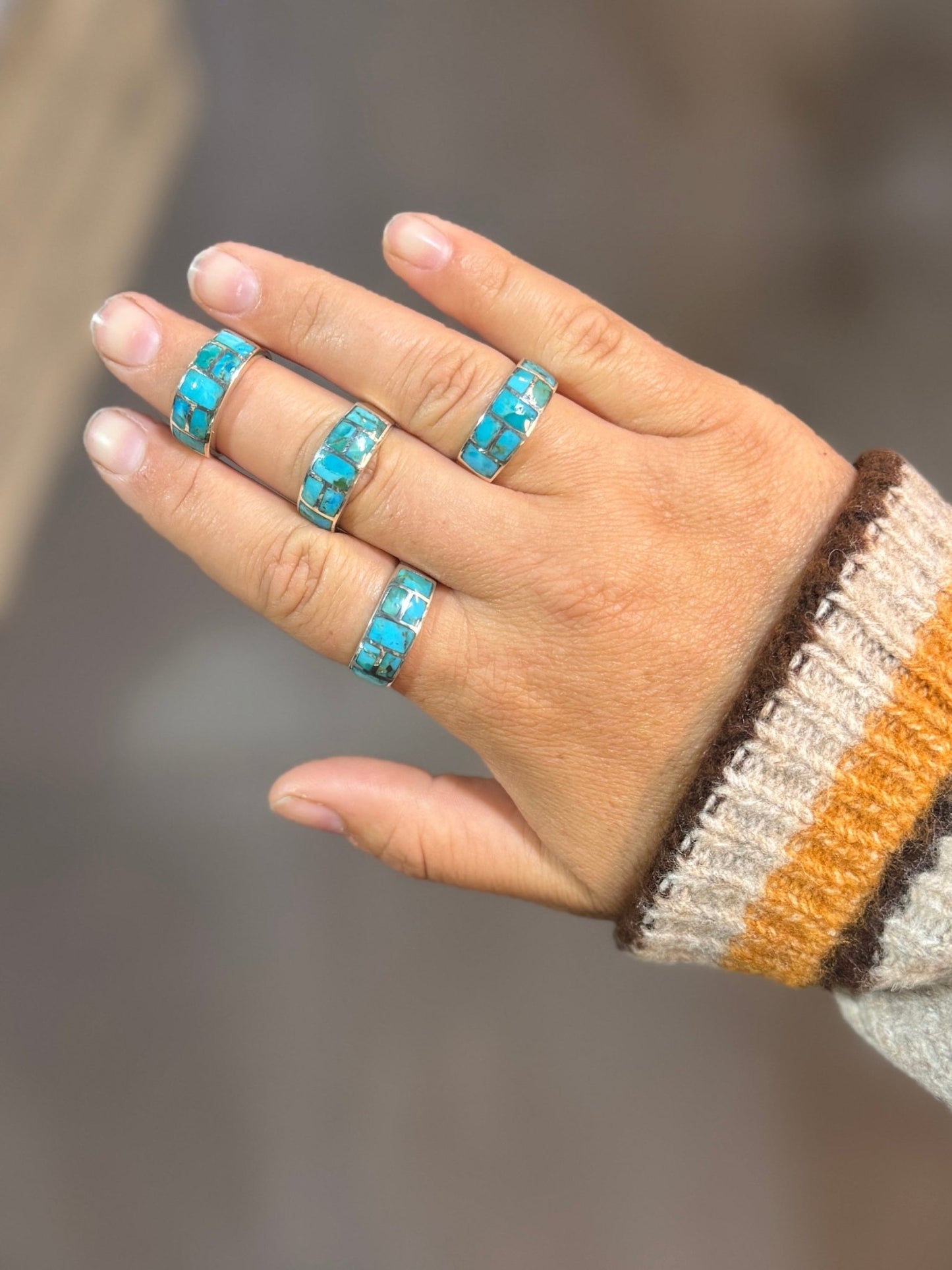 In - Lay Turquoise Wide Band Ring - Cowgirls & City Chics