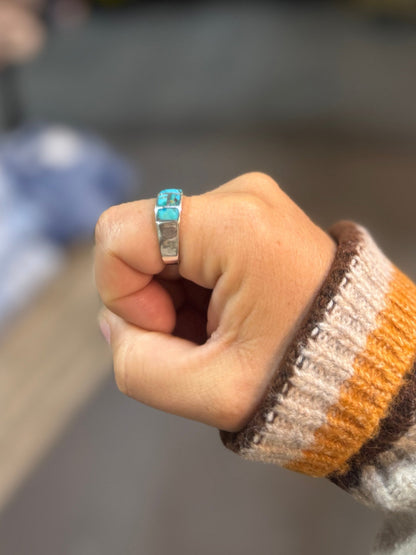 In - Lay Turquoise Wide Band Ring - Cowgirls & City Chics
