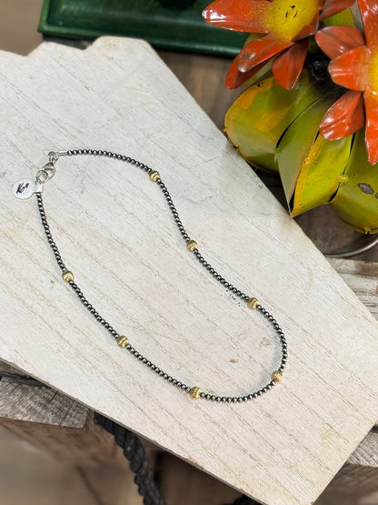 {Kelly} Gold & Silver Pearl Necklace - Cowgirls & City Chics