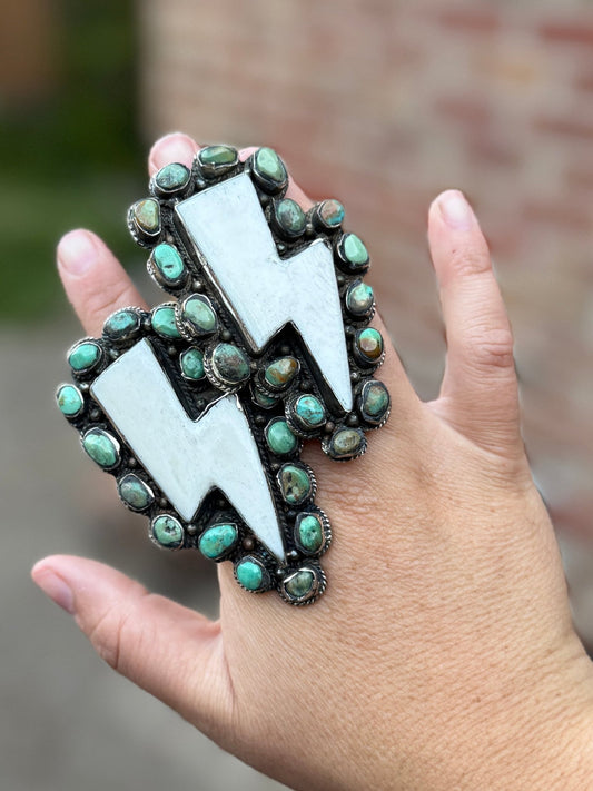Kingman & Bone Bolt Ring - Cowgirls & City Chics