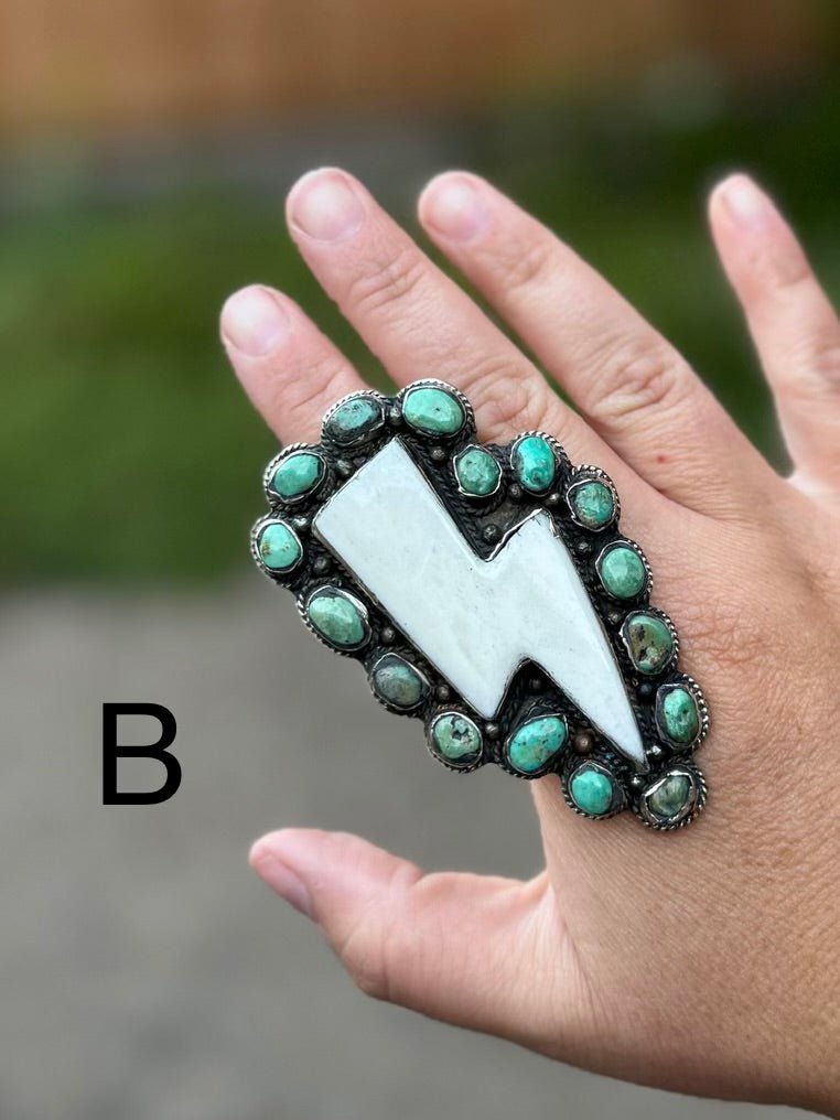 Kingman & Bone Bolt Ring - Cowgirls & City Chics