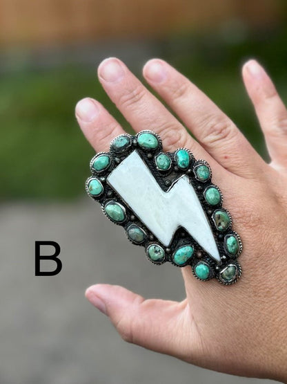 Kingman & Bone Bolt Ring - Cowgirls & City Chics