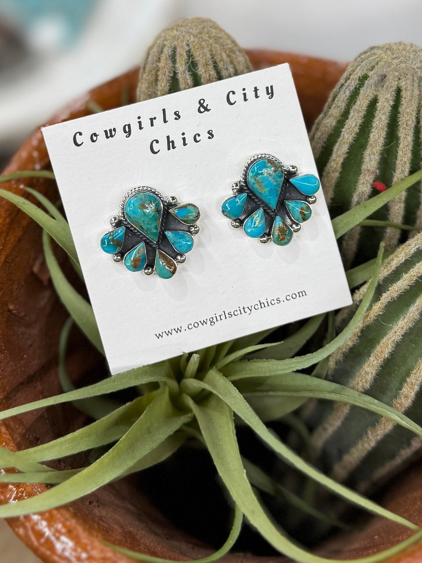 Kingman Cluster Post Earrings - Cowgirls & City Chics