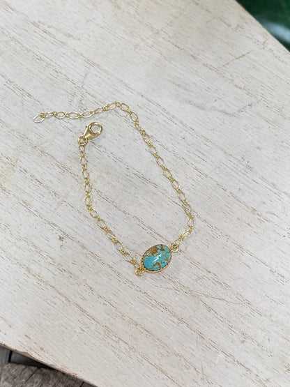 Kingman & Gold Chain Bracelet - Cowgirls & City Chics