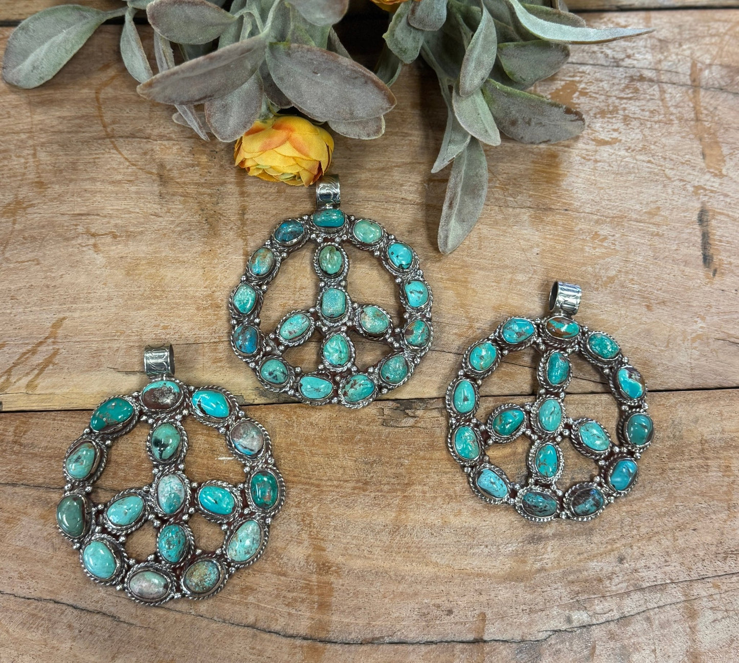 Kingman Peace Sign Pendent - Cowgirls & City Chics