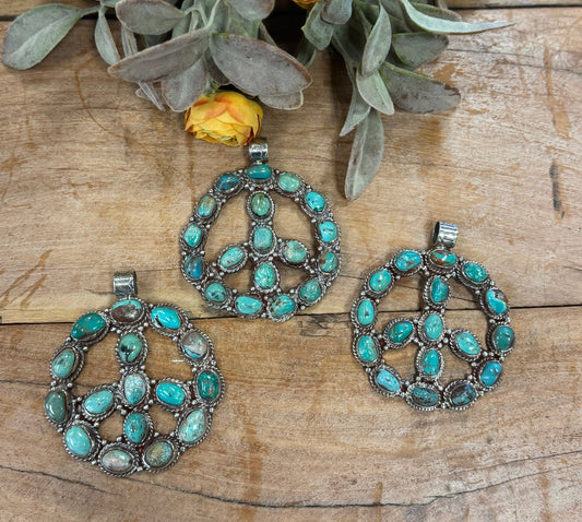 Kingman Peace Sign Pendent - Cowgirls & City Chics
