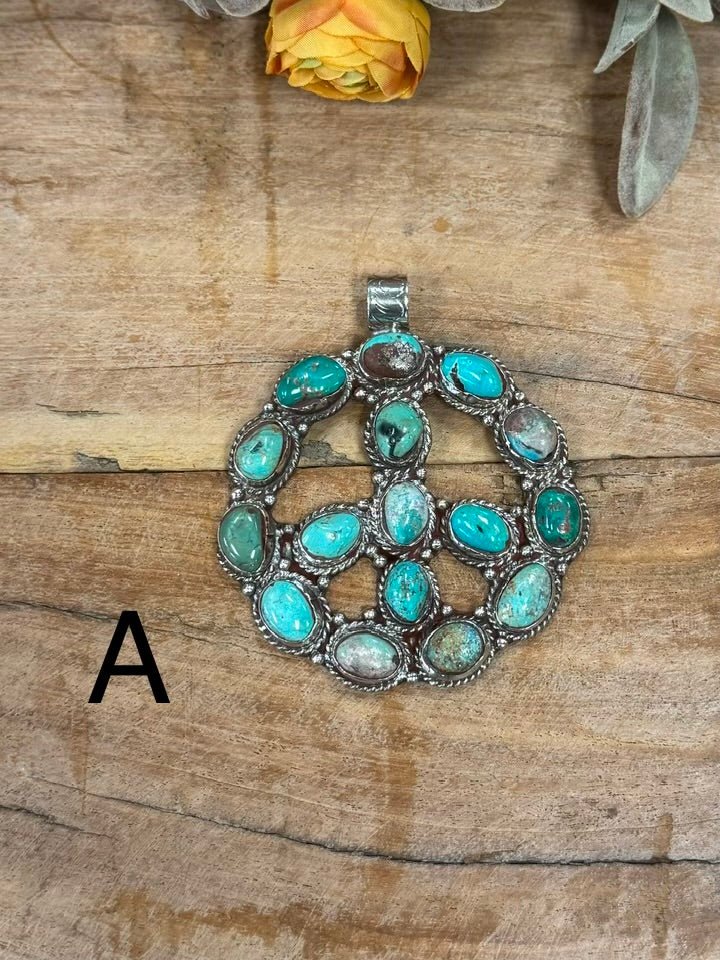 Kingman Peace Sign Pendent - Cowgirls & City Chics