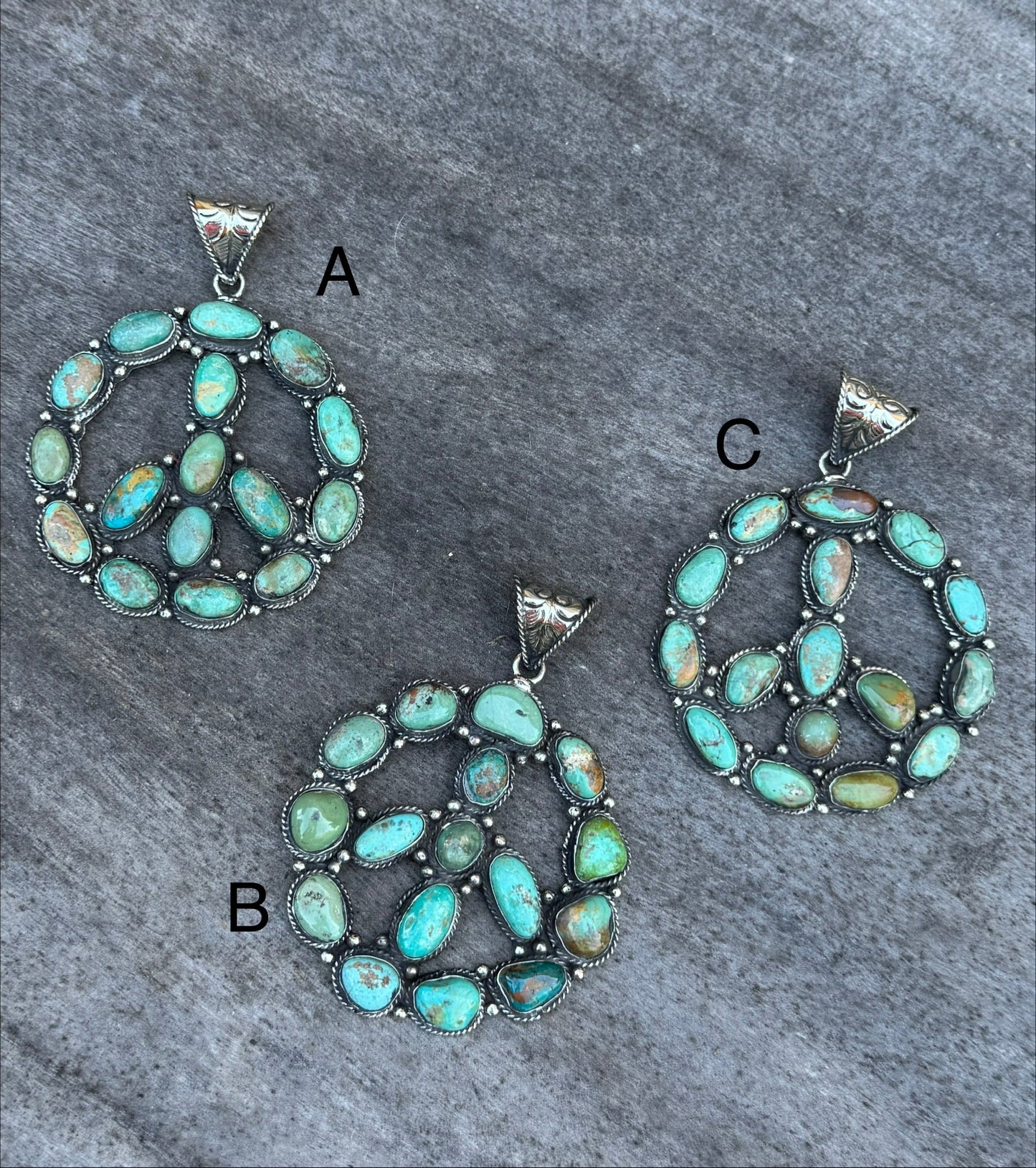 Kingman Peace Sign Pendent - Cowgirls & City Chics