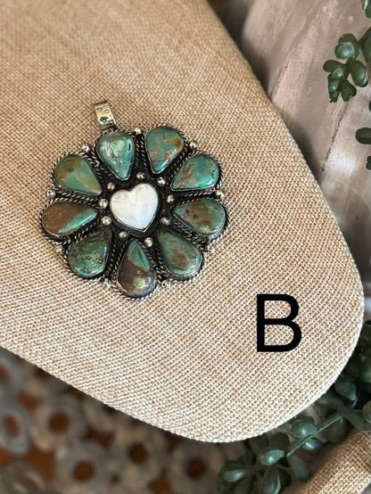 Kingman & Pearl Heart Pendent - Cowgirls & City Chics