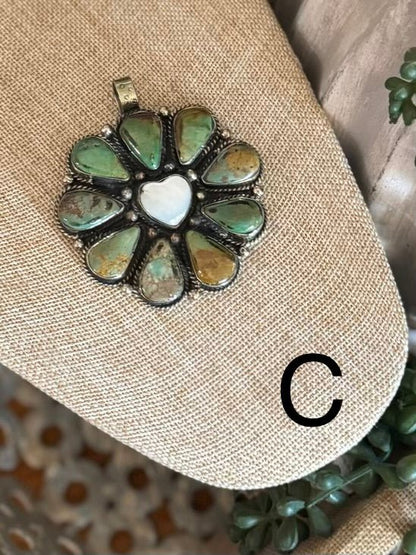 Kingman & Pearl Heart Pendent - Cowgirls & City Chics