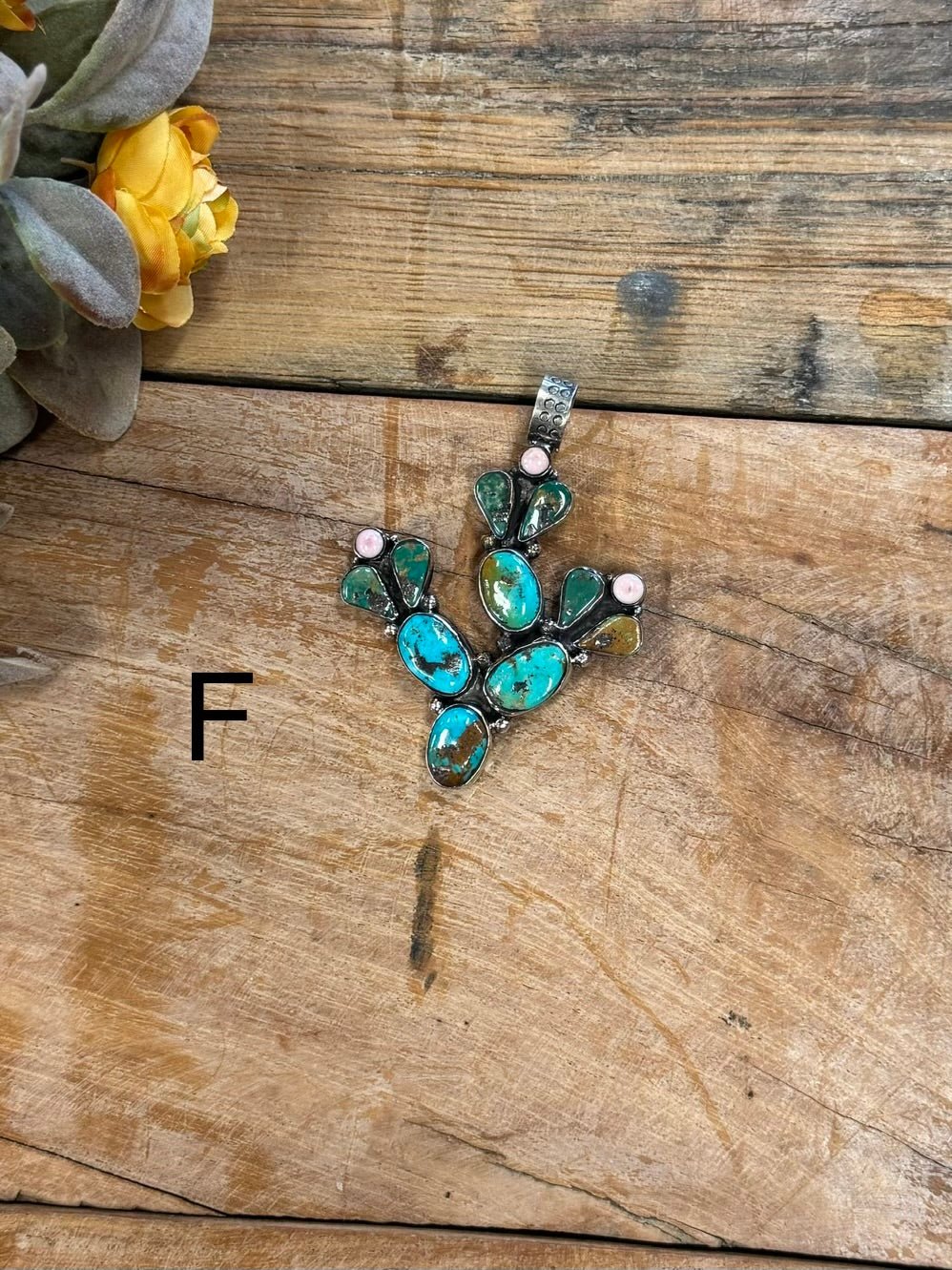 Kingman & Pink Conch Cactus Pendent - Cowgirls & City Chics