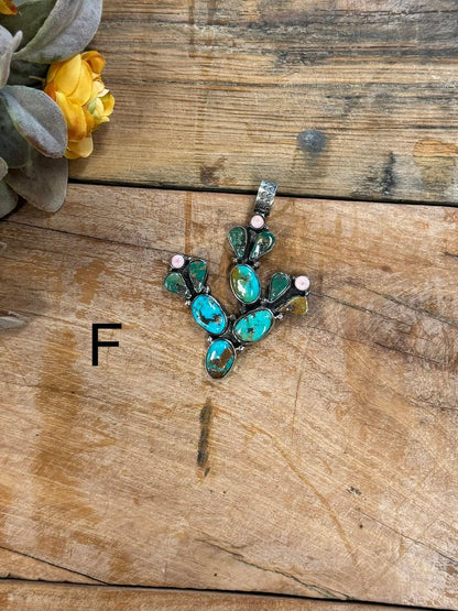 Kingman & Pink Conch Cactus Pendent - Cowgirls & City Chics