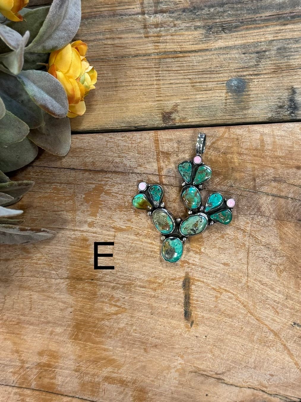 Kingman & Pink Conch Cactus Pendent - Cowgirls & City Chics
