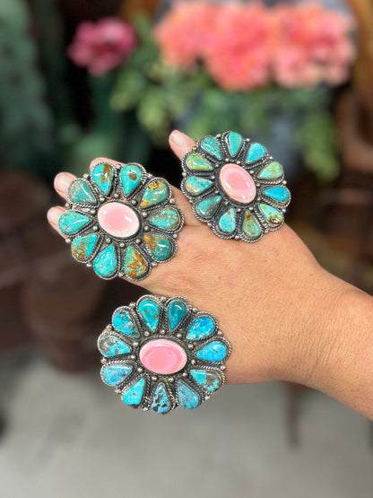 Kingman & Pink Conch XL Ring - Cowgirls & City Chics