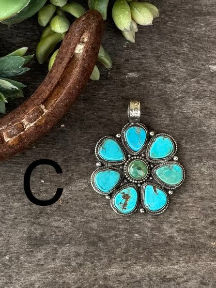 Kingman Round Cluster Pendent - Cowgirls & City Chics