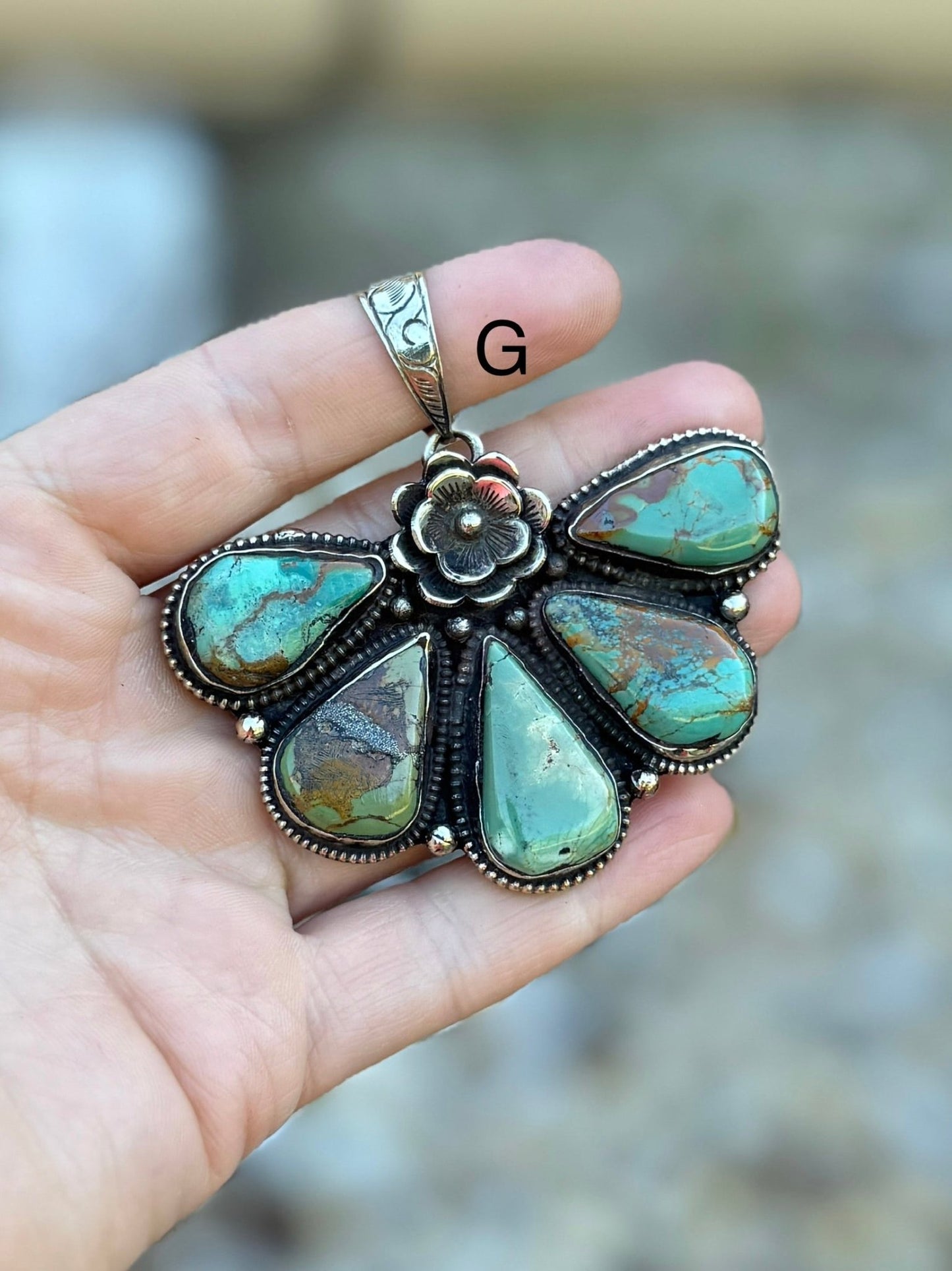 Kingman Side Flower Pendent - Cowgirls & City Chics