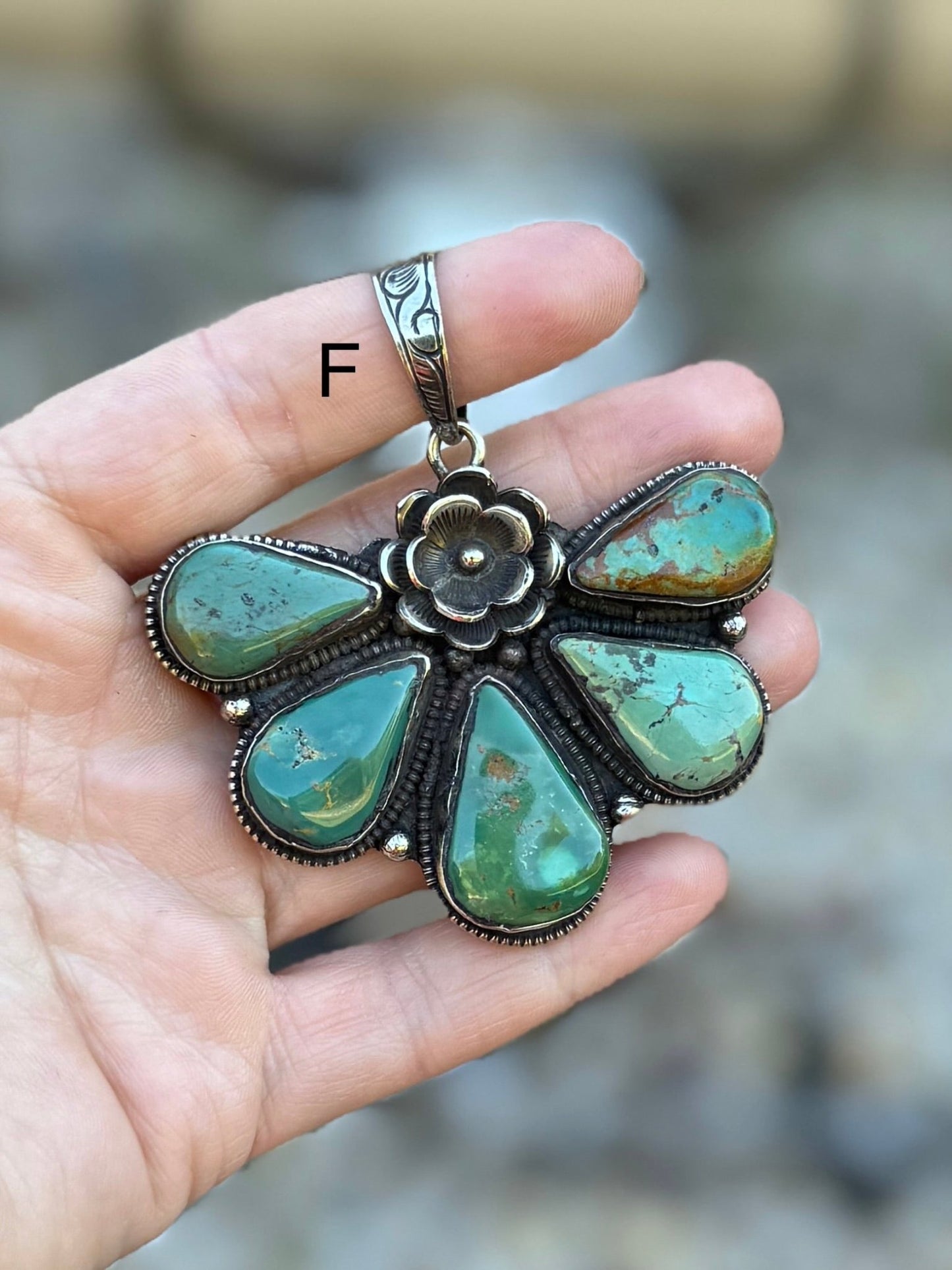 Kingman Side Flower Pendent - Cowgirls & City Chics