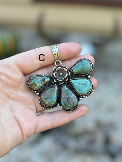 Kingman Side Flower Pendent - Cowgirls & City Chics