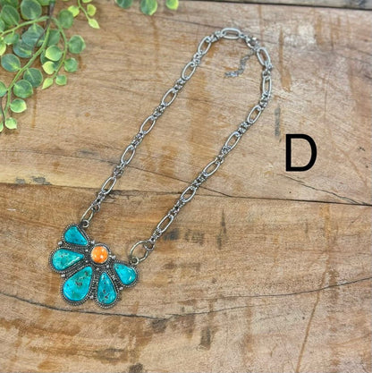 Kingman & Spiny Cluster Pendent Necklace - Cowgirls & City Chics