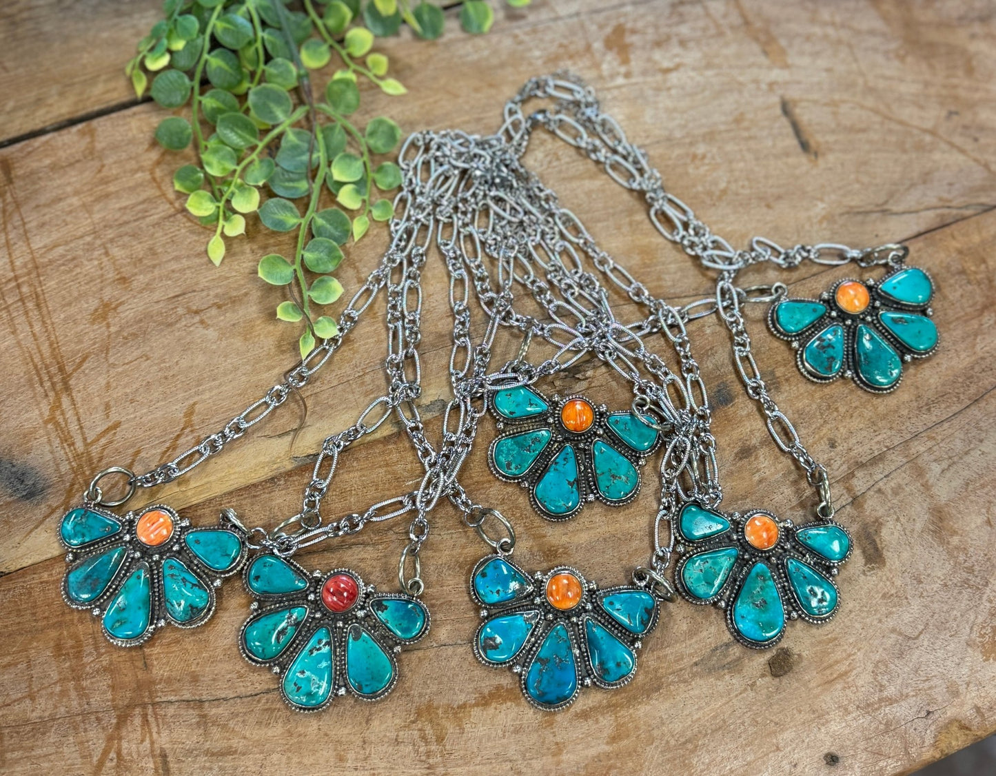 Kingman & Spiny Cluster Pendent Necklace - Cowgirls & City Chics