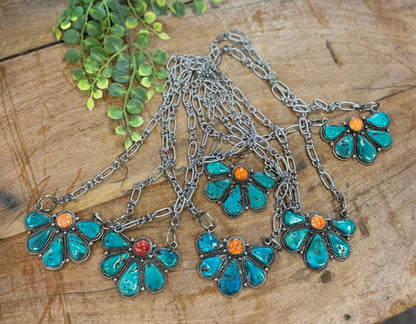 Kingman & Spiny Cluster Pendent Necklace - Cowgirls & City Chics
