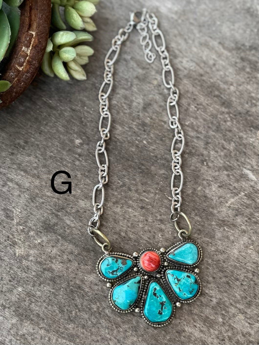 Kingman & Spiny Cluster Pendent Necklace - Cowgirls & City Chics