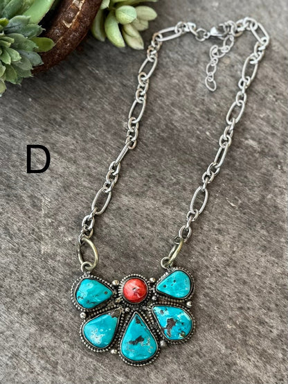 Kingman & Spiny Cluster Pendent Necklace - Cowgirls & City Chics