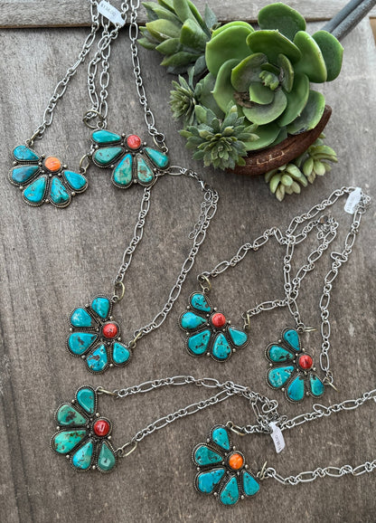 Kingman & Spiny Cluster Pendent Necklace - Cowgirls & City Chics
