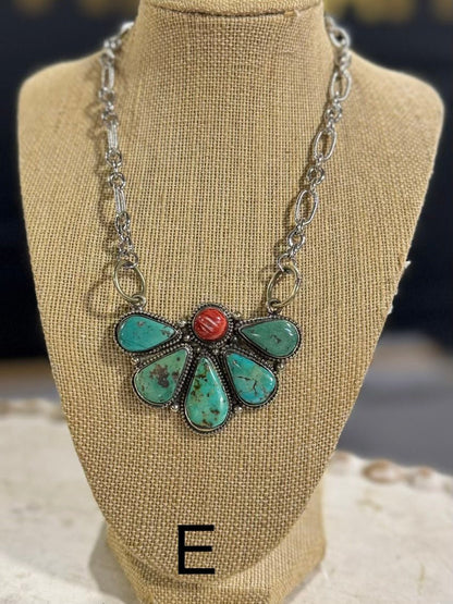 Kingman & Spiny Cluster Pendent Necklace - Cowgirls & City Chics
