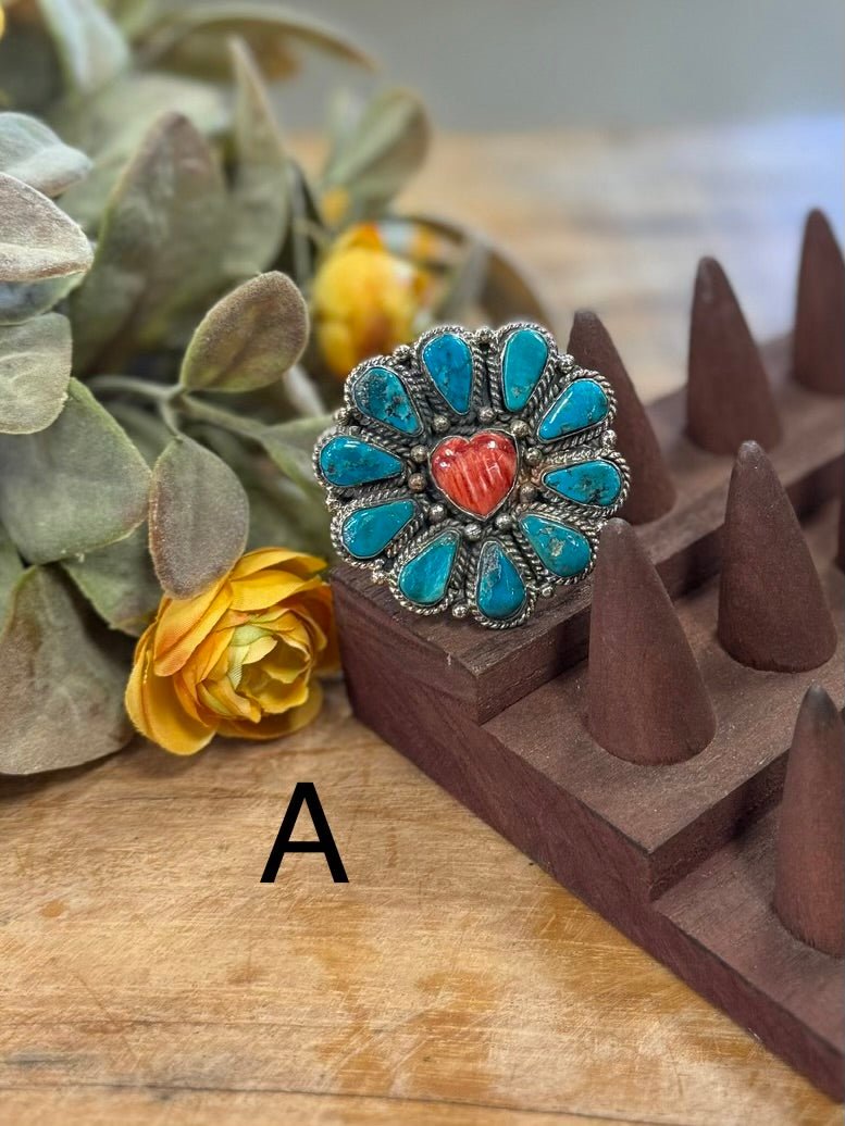 Kingman & Spiny Heart Ring - Cowgirls & City Chics