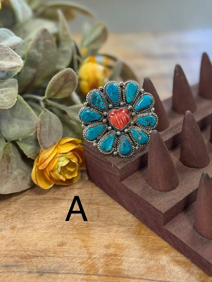 Kingman & Spiny Heart Ring - Cowgirls & City Chics