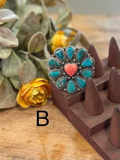 Kingman & Spiny Heart Ring - Cowgirls & City Chics