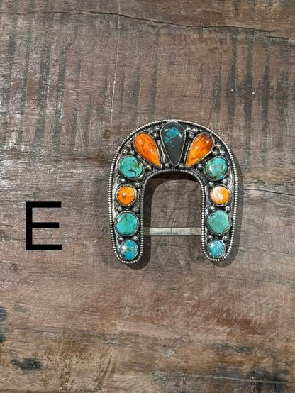 Kingman & Spiny Oyster Horseshoe Buckle - Cowgirls & City Chics