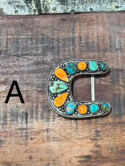 Kingman & Spiny Oyster Horseshoe Buckle - Cowgirls & City Chics