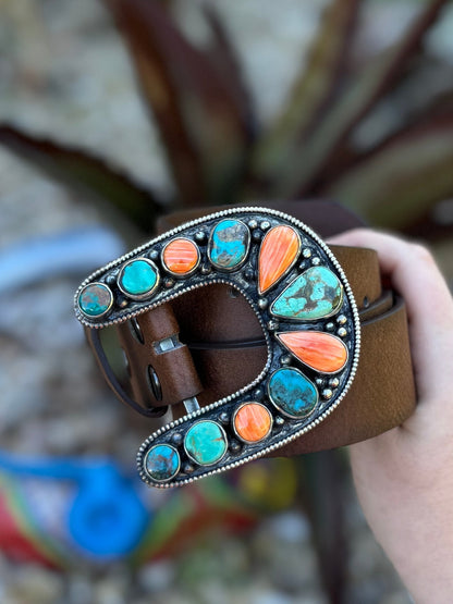 Kingman & Spiny Oyster Horseshoe Buckle - Cowgirls & City Chics