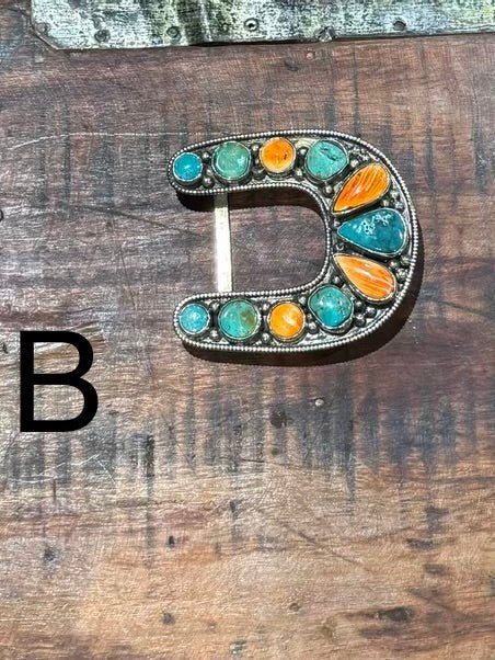 Kingman & Spiny Oyster Horseshoe Buckle - Cowgirls & City Chics