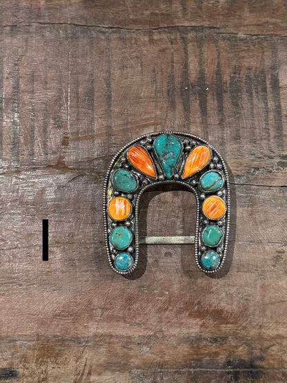 Kingman & Spiny Oyster Horseshoe Buckle - Cowgirls & City Chics