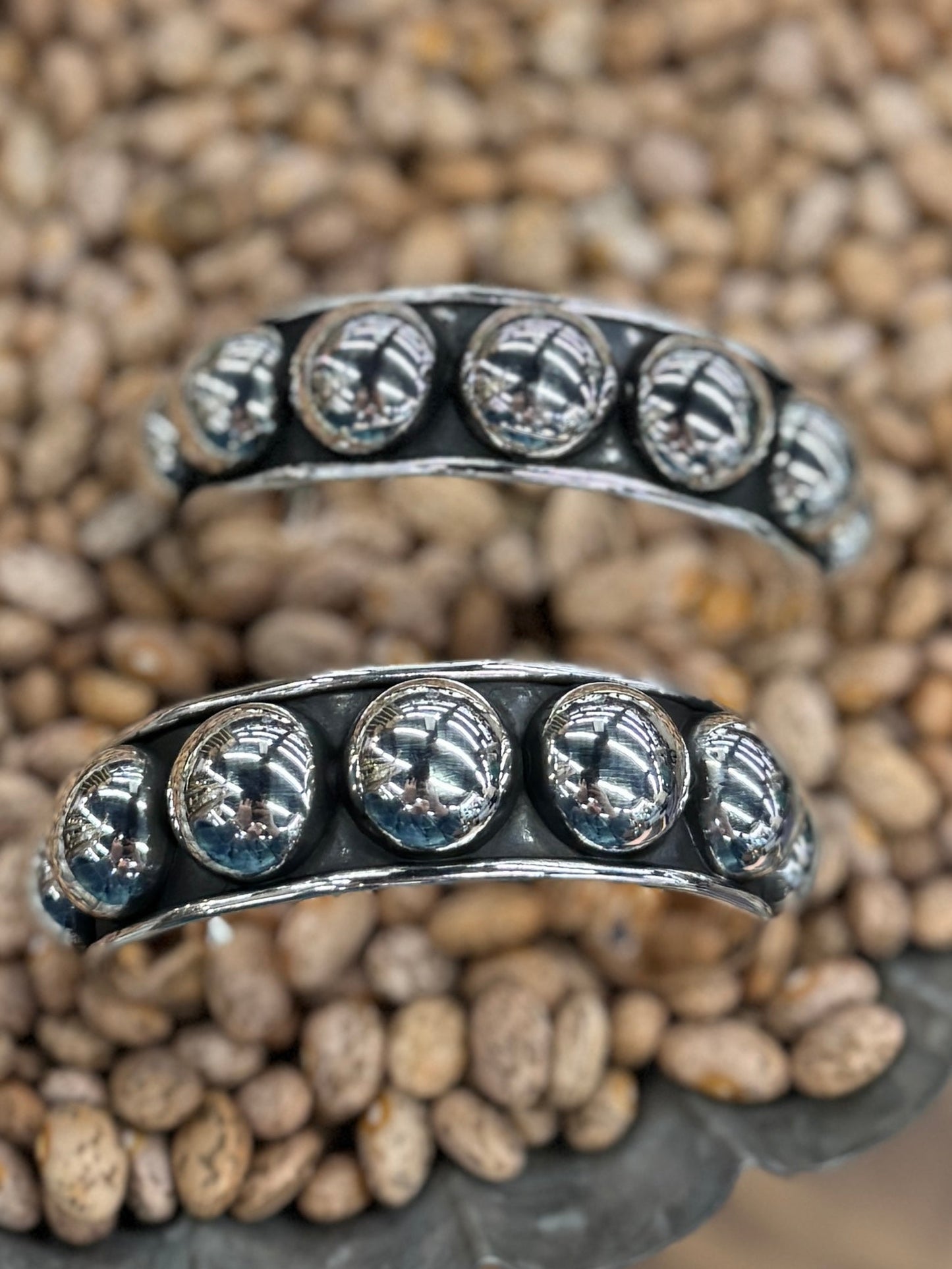 Large Stud Silver Cuff - Cowgirls & City Chics