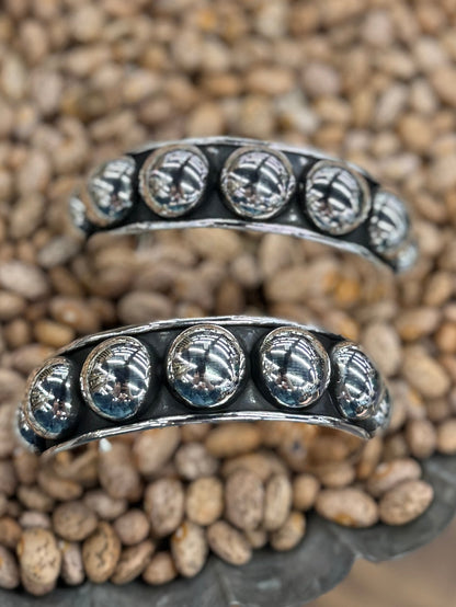 Large Stud Silver Cuff - Cowgirls & City Chics