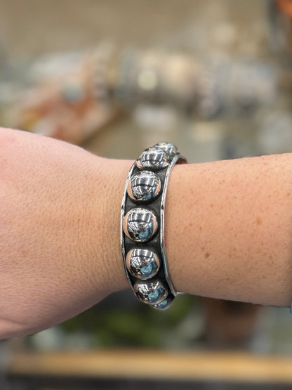 Large Stud Silver Cuff - Cowgirls & City Chics
