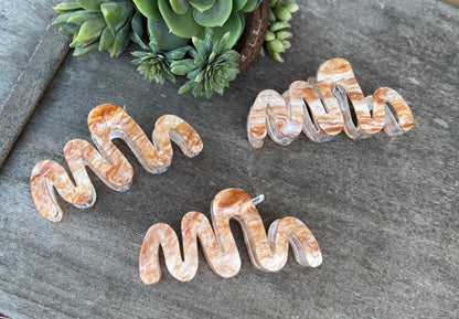 Large Wave-Shaped Pearl Hair Clips - Cowgirls & City Chics