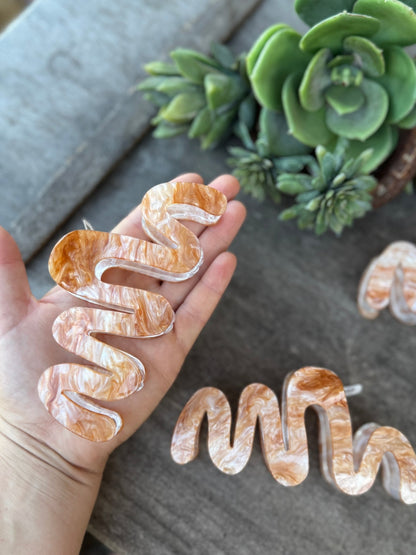 Large Wave-Shaped Pearl Hair Clips - Cowgirls & City Chics
